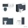 Monaco Inky Blue Combination Vanity Traditional Basin and Hudson Toilet with Wooden Seat 1200mm