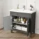 Bermuda Graphite Grey Combination Vanity Basin and Hudson Toilet with Wooden Seat 1300mm