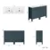 Bermuda Inky Blue Double Basin Vanity 1200mm