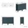 Bermuda Inky Blue Vanity with Marble Top & Curved Counter Top Basin 1200mm