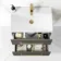 Elba Graphite Grey Wall Hung Basin Drawer Vanity 600mm - Brushed Brass Accents