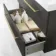Elba Graphite Grey Wall Hung Basin Drawer Vanity 800mm - Brushed Brass Accents