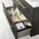 Elba Graphite Grey Wall Hung Drawer Vanity with Marble Top & Curved Counter Top Basin 800mm - Brushed Brass Accents