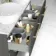 Elba Graphite Grey Double Wall Hung Drawer Vanity with Marble Top & Oval Basin 1200mm - Brushed Brass Accents