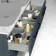 Elba Inky Blue Wall Hung Drawer with Marble Top 1200mm Excludes Basins - Black Accents
