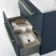 Elba Inky Blue Wall Hung Drawer Vanity with Marble Top & Curved Counter Top Basin 600mm - Brushed Brass Accents