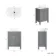Bermuda Dove Grey Vanity with Marble Top & Oval Counter Top Basin 600mm - Brushed Brass Accents