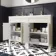 Bermuda Chalk White Double Basin Vanity 1200mm - Brushed Brass Accents
