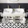 Bermuda Chalk White with Marble Top & Curved Counter Top Basin 1200mm - Brushed Brass Accents