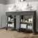 Bermuda Graphite Grey Vanity with Marble Top & Oval Counter Top Basin 1200mm - Brushed Brass Accents