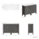 Bermuda Graphite Grey Cabinet with Marble Top 1200mm Excludes Counter Top Basins - Brushed Brass Accents
