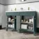 Bermuda Midnight Green Double Basin Vanity 1200mm - Brushed Brass Accents