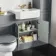 Monaco Dove Grey Traditional Basin Vanity 600mm - Brushed Brass Accents