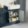 Monaco Inky Blue Traditional Basin Vanity and Back To Wall Unit 1500mm (Excludes Pan & Cistern) - Brushed Brass Accents