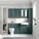 Monaco Midnight Green Combination Vanity Basin with Marble Top and Seattle Toilet 1500mm
