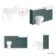 Monaco Midnight Green Combination Vanity Basin with Marble Top and Seattle Toilet 1500mm