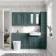 Monaco Midnight Green Combination Vanity Traditional Basin and Boston Toilet 1500mm
