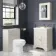 Lucia Chalk White Basin Vanity 630mm - Brushed Brass Accents