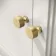 Lucia Chalk White Cabinet with Oak Effect Top 1200mm (Excludes Counter Top Basins) - Brushed Brass Accents