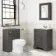 Lucia Graphite Grey Vanity with Marble Top & Undermount Basin 630mm - Brushed Brass Accents