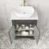 Lucia Graphite Grey Vanity with Marble Top & Curved Counter Top Basin 640mm - Brushed Brass Accents