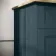 Lucia Inky Blue Vanity with Oak Effect Top & Round Counter Top Basin 640mm - Brushed Brass Accents