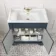 Lucia Inky Blue Basin Vanity 830mm - Brushed Brass Accents