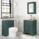 Lucia Midnight Green Vanity with Oak Effect Top & Round Counter Top Basin 640mm