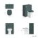 Traditional Midnight Green Back To Wall Unit and Hudson Toilet with Wooden Seat