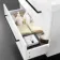 Elba Gloss White Wall Hung Basin Drawer Vanity 800mm - Black Accents