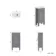 Bermuda Dove Grey Cloakroom Basin Vanity 400mm - Brass Knurled Handles