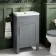Bermuda Dove Grey Basin Vanity 500mm - Brass Knurled Handles