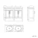 Bermuda Dove Grey Vanity with Marble Top & Oval Counter Top Basin 1200mm - Brass Knurled Handles