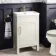 Bermuda Chalk White Basin Vanity 500mm - Brass Knurled Handles