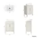 Bermuda Chalk White Vanity with Marble Top & Curved Counter Top Basin 600mm - Brass Knurled Handles