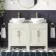 Bermuda Chalk White Vanity with Marble Top & Oval Counter Top Basin 1200mm - Brass Knurled Handles
