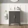 Bermuda Graphite Grey Basin Vanity 600mm - Brass Knurled Handles