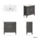 Bermuda Graphite Grey Basin Vanity 800mm - Brass Knurled Handles