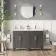 Bermuda Graphite Grey Double Basin Vanity 1200mm - Brass Knurled Handles