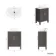 Bermuda Graphite Grey Vanity with Marble Top & Oval Counter Top Basin 600mm - Brass Knurled Handles