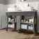 Bermuda Graphite Grey Vanity with Marble Top & Curved Counter Top Basin 1200mm - Brass Knurled Handles