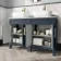 Bermuda Inky Blue Vanity with Marble Top & Curved Counter Top Basin 1200mm - Brass Knurled Handles
