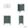 Bermuda Midnight Green Basin Vanity 600mm - Brass Knurled Handles