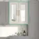 Chalk White Wall Hung Mirror Cabinet 700x600mm - Brass Knurled Handles