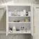 Chalk White Wall Hung Mirror Cabinet 700x600mm - Brass Knurled Handles
