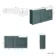 Monaco Midnight Green Combination Vanity Basin with Marble Top 1500mm (Excludes Pan & Cistern) - Brass Knurled Handles