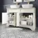 Lucia Chalk White Double Vanity with Marble Top & Curved Counter Top Basin 1200mm - Brass Knurled Handles