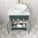 Lucia Midnight Green Vanity with Marble Top & Oval Counter Top Basin 640mm - Brass Knurled Handles