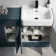Harper Navy Blue Combination Vanity Basin and Boston Toilet 1500mm - Black Accents