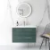 Elba Midnight Green Wall Hung Basin Drawer Vanity 800mm - Brushed Brass Accents
